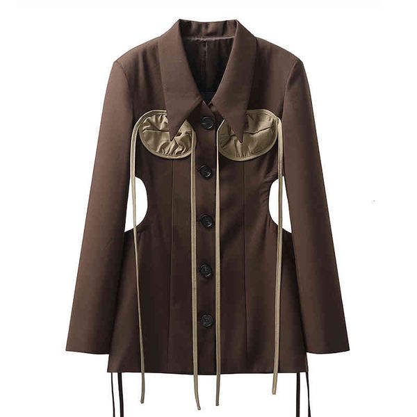 women's suits & blazers twotwinstyle patchwork colorblock cut out bandage blazer for women slim lapel long sleeve mini coats female aut, White;black
women's suits & blazers twotwinstyle patchwork colorblock cut out bandage blazer for women slim lapel long sleeve mini coats female aut, White;black