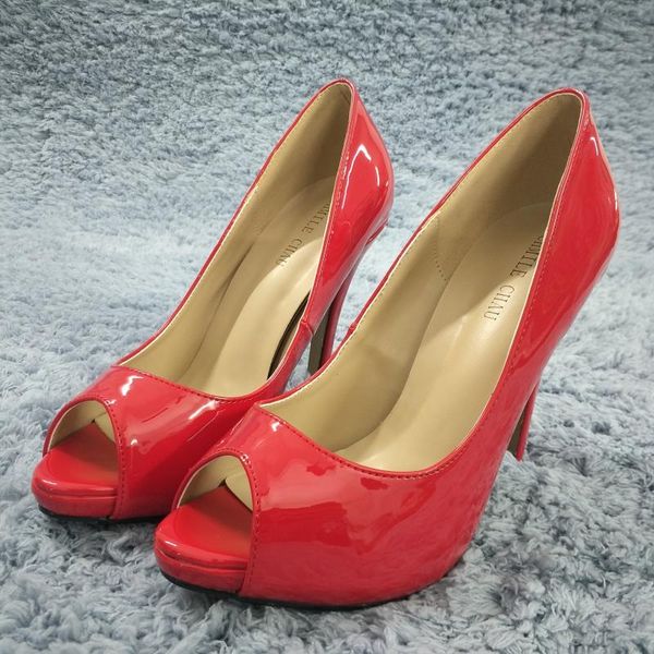 dress shoes red patent pumps high heel party women summer autumn peep toe stiletto fish mouth 11cm shoe, Black
dress shoes red patent pumps high heel party women summer autumn peep toe stiletto fish mouth 11cm shoe, Black