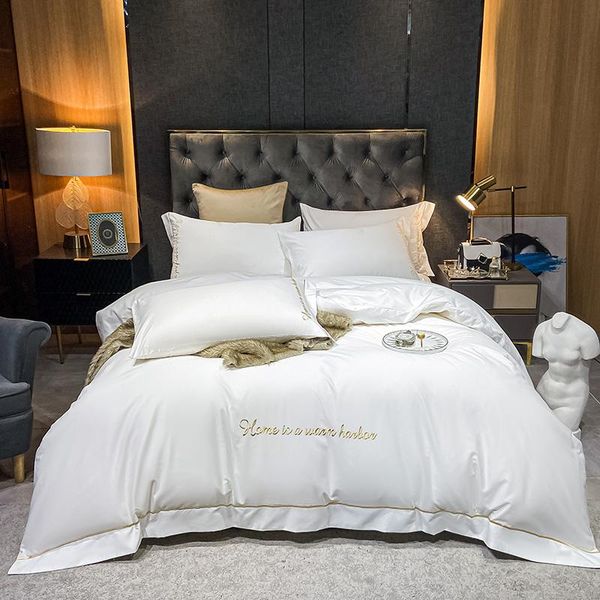 luxury white embroidery cotton duvet cover bed linen fitted sheet pillowcases bedclothes home textiles king size 4pcs bedding sets
luxury white embroidery cotton duvet cover bed linen fitted sheet pillowcases bedclothes home textiles king size 4pcs bedding sets