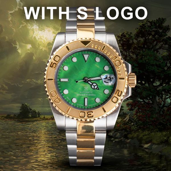 wristwatches watch mens machinical automatic nh35 japanese luminous sapphire glass stainless steel custom mod luxury gold green shell dial, Slivery;brown
wristwatches watch mens machinical automatic nh35 japanese luminous sapphire glass stainless steel custom mod luxury gold green shell dial, Slivery;brown