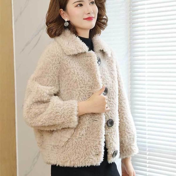 fur and integrated women's coat granular cashmere short 2021 autumn winter haining lambs jackets, Black;brown
fur and integrated women's coat granular cashmere short 2021 autumn winter haining lambs jackets, Black;brown