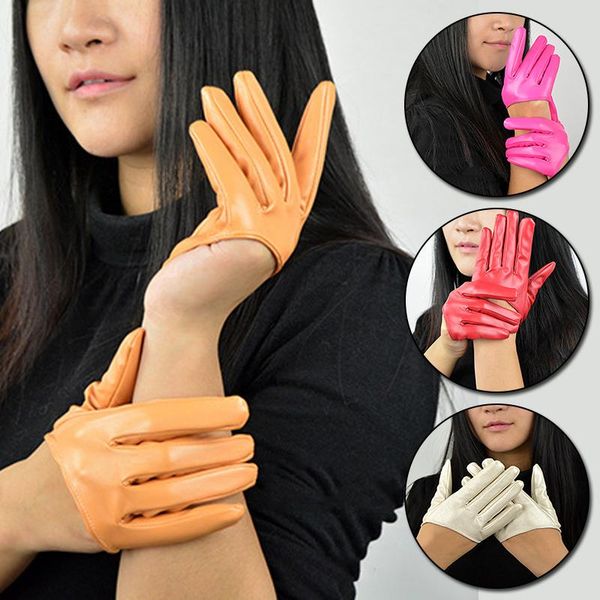 five fingers gloves women ultra short full finger half palm patent leather multicolor motorcycle driving party show mittens, Blue;gray
five fingers gloves women ultra short full finger half palm patent leather multicolor motorcycle driving party show mittens, Blue;gray