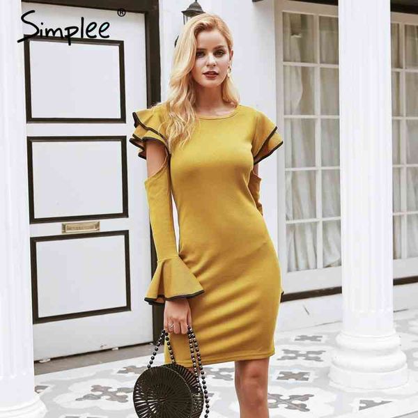 cold shoulder ruffles knitted women elegant o neck flare sleeve autumn winter slim dress streetwear 210414, Black;gray
cold shoulder ruffles knitted women elegant o neck flare sleeve autumn winter slim dress streetwear 210414, Black;gray