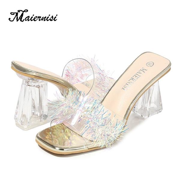 slippers maiernisi shoes women's sandals transparent ladies fine with 8cm heels high-heeled catwalk plus-size 34-46, Black
slippers maiernisi shoes women's sandals transparent ladies fine with 8cm heels high-heeled catwalk plus-size 34-46, Black