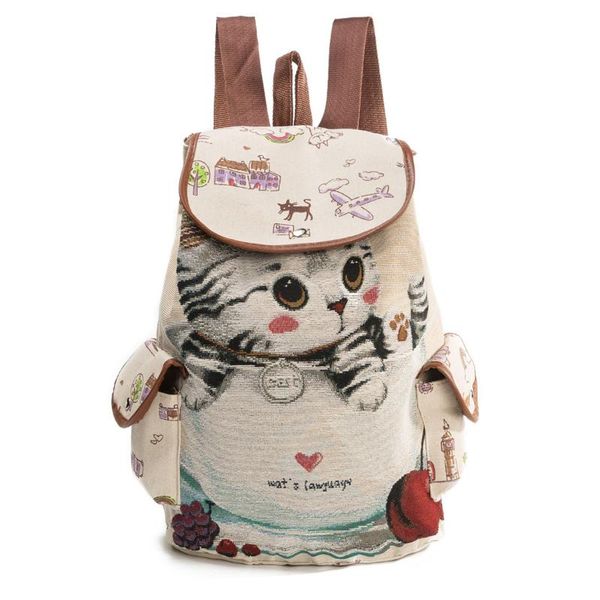 backpack teacup cat printed bag female cute animal casual school portable large capacity book linen for teenager
backpack teacup cat printed bag female cute animal casual school portable large capacity book linen for teenager