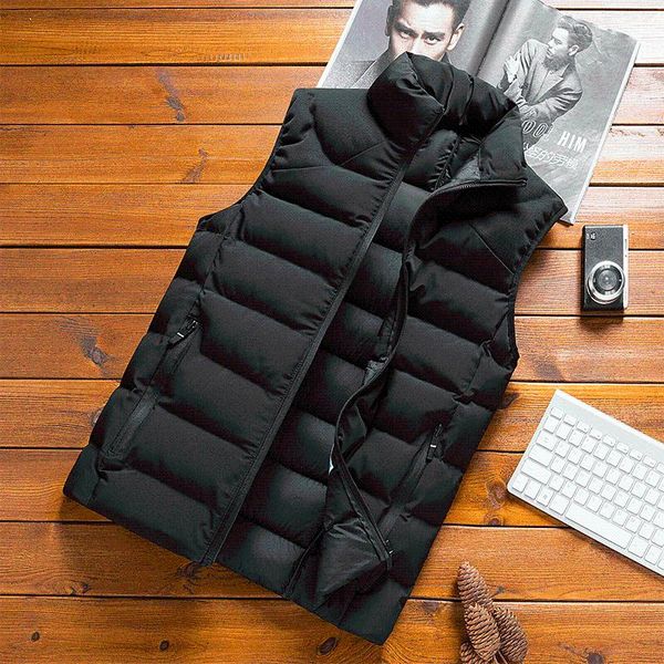 men's vests 2021 autumn winter sleeveless jacket male thick warm waistcoat zipper cotton vest parka men stand collar jackets o446, Black;white
men's vests 2021 autumn winter sleeveless jacket male thick warm waistcoat zipper cotton vest parka men stand collar jackets o446, Black;white