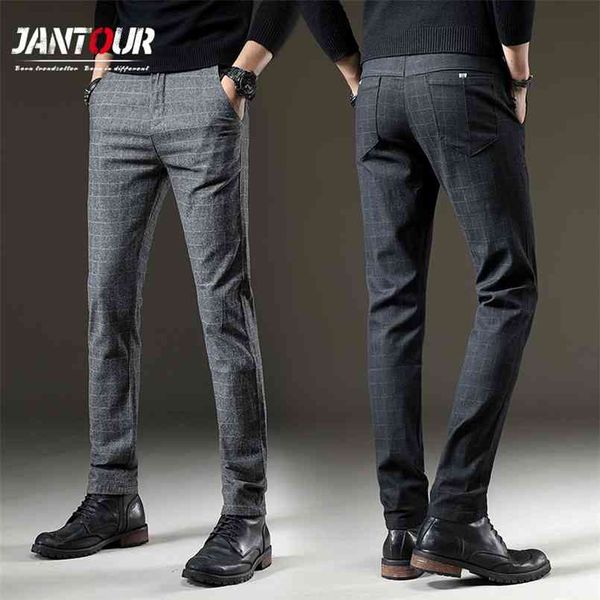 brand men's plaid pants casual elastic long trousers cotton gray black blue skinny work pant for male classic clothing jogging 210810
brand men's plaid pants casual elastic long trousers cotton gray black blue skinny work pant for male classic clothing jogging 210810