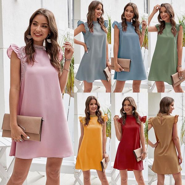 leosoxs 2021 summer o neck sleeveelss lace patchwork women dress fashion solid loose ruffles ladies mini vestidos casual dresses, Black;gray
leosoxs 2021 summer o neck sleeveelss lace patchwork women dress fashion solid loose ruffles ladies mini vestidos casual dresses, Black;gray