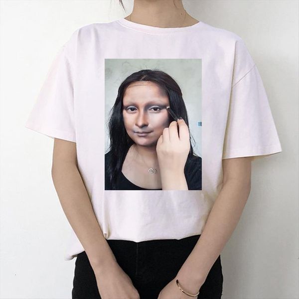 mona lisa harajuku aesthetic spoof women t shirts personality painting korean style, White
mona lisa harajuku aesthetic spoof women t shirts personality painting korean style, White