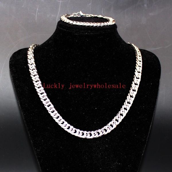 earrings & necklace high polished men's stainless steel jewlery set miami link chain bracelet 12mm wide, Silver
earrings & necklace high polished men's stainless steel jewlery set miami link chain bracelet 12mm wide, Silver