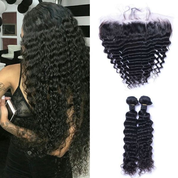 13x4 lace frontal closure with 2 bundles peruvian deep wave human hair weaves for women, Black;brown
13x4 lace frontal closure with 2 bundles peruvian deep wave human hair weaves for women, Black;brown