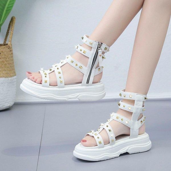 rivet high-sandals women 2021 summer style rome thick-soled trend women's casual personality, Black
rivet high-sandals women 2021 summer style rome thick-soled trend women's casual personality, Black