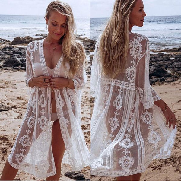 women's swimwear transparent beach kimono women beachwear crochet cloak loose sunscreen outside with a cardigan cutout cover ups bathin, White;black
women's swimwear transparent beach kimono women beachwear crochet cloak loose sunscreen outside with a cardigan cutout cover ups bathin, White;black