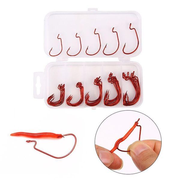 jig worm fishing hooks 50pcs/set high carbon steel black/red offset shank wide gap jigging crank hook size 2#-3/0
jig worm fishing hooks 50pcs/set high carbon steel black/red offset shank wide gap jigging crank hook size 2#-3/0