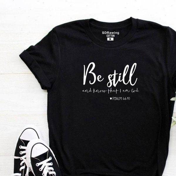 be still and know women that i am god religious christian casual summer faith bible verse graphic tee, White
be still and know women that i am god religious christian casual summer faith bible verse graphic tee, White