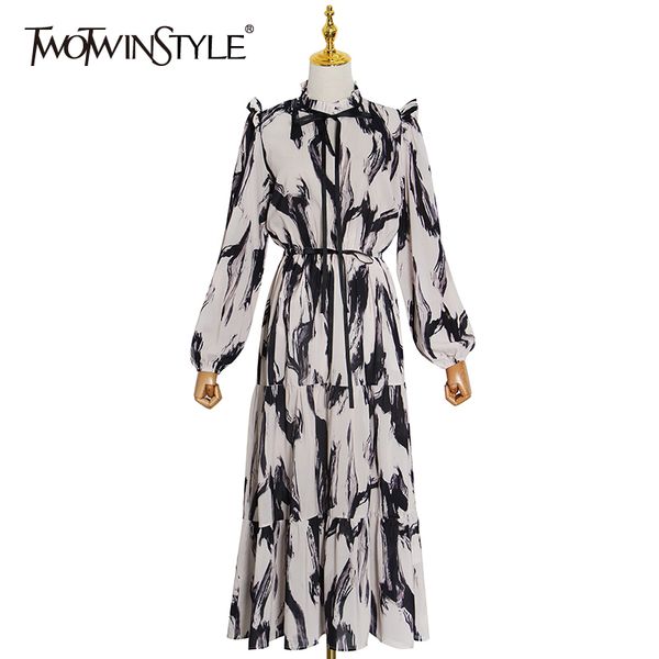 twotwinstyle elegant hit color dress for women o neck lantern sleeve high waist vintage dresses female fashion new clothing 2021, Black;gray
twotwinstyle elegant hit color dress for women o neck lantern sleeve high waist vintage dresses female fashion new clothing 2021, Black;gray