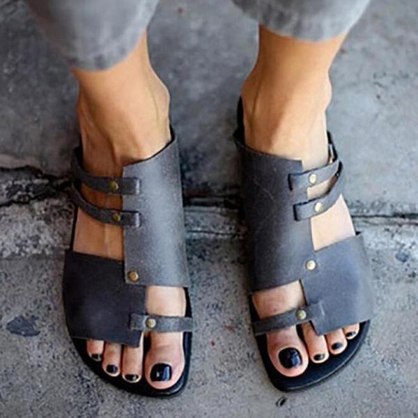 sandals 2021 fashion flat-heeled women's pu leather summer casual open-toed shoes roman beach large size, Black 
sandals 2021 fashion flat-heeled women's pu leather summer casual open-toed shoes roman beach large size, Black