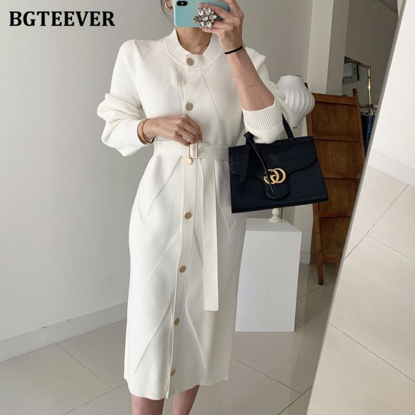 2021bgteever elegant o-neck single-breasted women solid sweater dress ol style long sleeve belted knitted mid-length dress female, Black;gray
2021bgteever elegant o-neck single-breasted women solid sweater dress ol style long sleeve belted knitted mid-length dress female, Black;gray