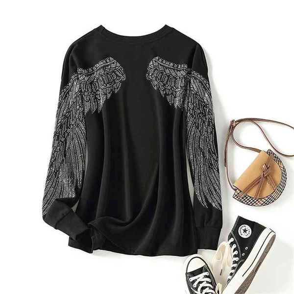 hoodiesnet red fried street brand sweater women 2021 early autumn new fashion casual round neck wings drill loose top, Black
hoodiesnet red fried street brand sweater women 2021 early autumn new fashion casual round neck wings drill loose top, Black