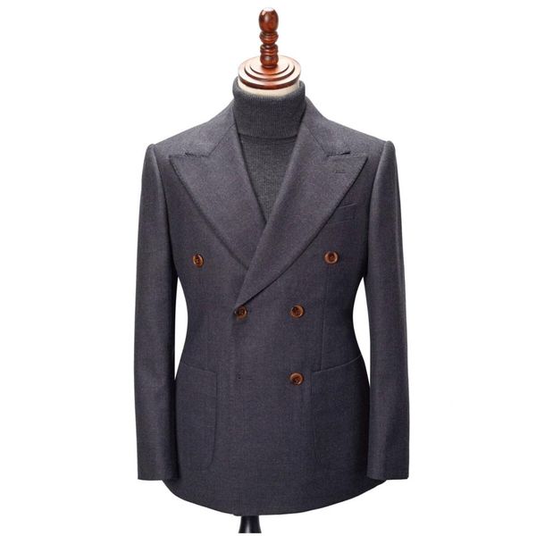 dark grey business blazer formal men suits peaked lapel outfit custom made two piece jacket, Black
dark grey business blazer formal men suits peaked lapel outfit custom made two piece jacket, Black