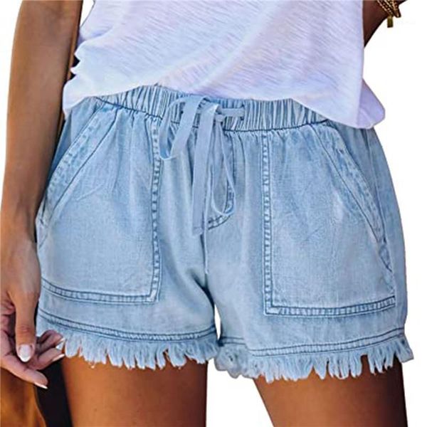 women's shorts summer women casual drawstring elastic waist frayed hem loose short trousers with tassels and pockets streetwear, White;black
women's shorts summer women casual drawstring elastic waist frayed hem loose short trousers with tassels and pockets streetwear, White;black