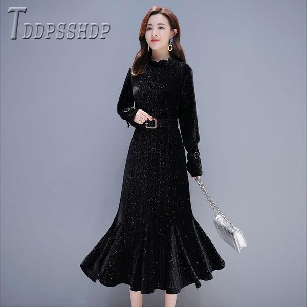 casual dresses 2021 autumn winter velvet women mermaid dress 3 colors can choose female bottoming, Black;gray
casual dresses 2021 autumn winter velvet women mermaid dress 3 colors can choose female bottoming, Black;gray