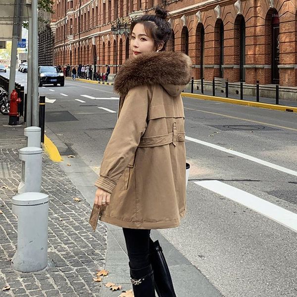 women's down & parkas 2021 autumn winter women fashion solid big fur collar hooded jacket coats female thick warm long outerwear a10, Black
women's down & parkas 2021 autumn winter women fashion solid big fur collar hooded jacket coats female thick warm long outerwear a10, Black