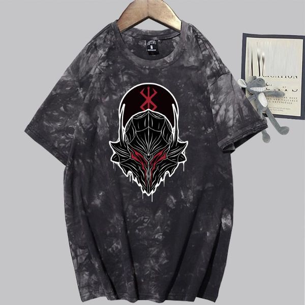 men's t-shirts berserk short sleeve tie dye anime hip hop male and female t-shirt, White;black