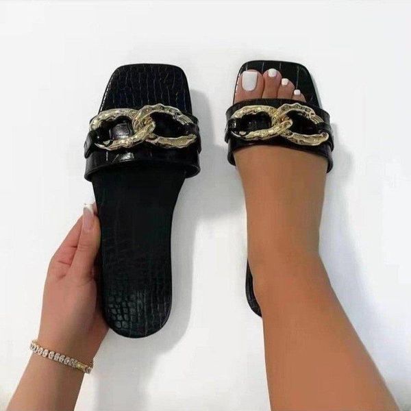 womens slippers 2021 summer transparent chain luxury square head flat heel female plus size outdoor beach comfortable sandals, Black
womens slippers 2021 summer transparent chain luxury square head flat heel female plus size outdoor beach comfortable sandals, Black