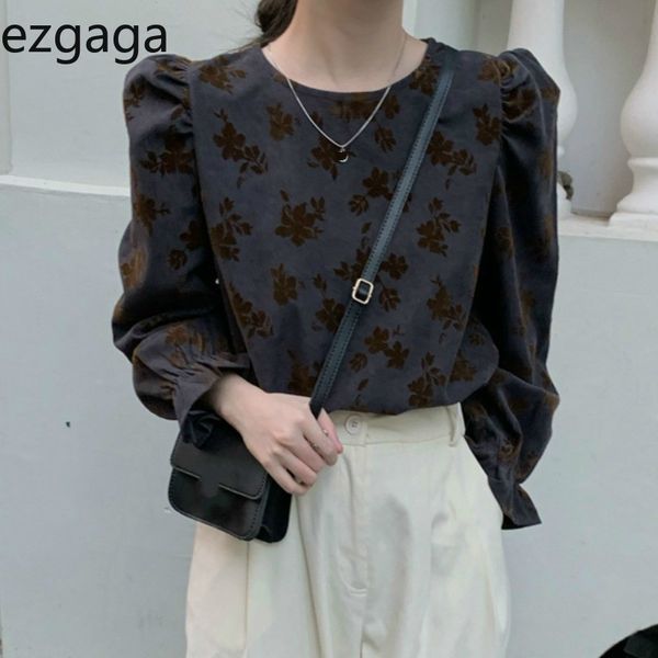 ezgaga autumn elegant shirts women french style corduroy o-neck floral printed flare sleeve loose ladies shirts fashion 210430, White
ezgaga autumn elegant shirts women french style corduroy o-neck floral printed flare sleeve loose ladies shirts fashion 210430, White