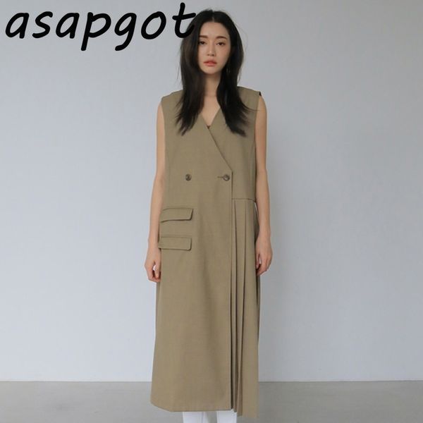 chic korean temperament v neck cross two button loose side patchwork khaki tank sleeveless pleated dress women plus size wild 210429, Black;gray
chic korean temperament v neck cross two button loose side patchwork khaki tank sleeveless pleated dress women plus size wild 210429, Black;gray