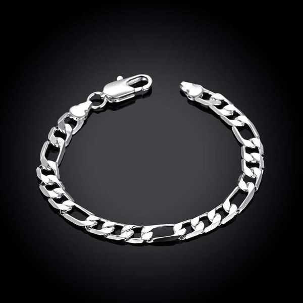 link, chain flat three room one bracelet-men's geometric silver figaro bracelet 925 snake for men's gifts, Black
link, chain flat three room one bracelet-men's geometric silver figaro bracelet 925 snake for men's gifts, Black