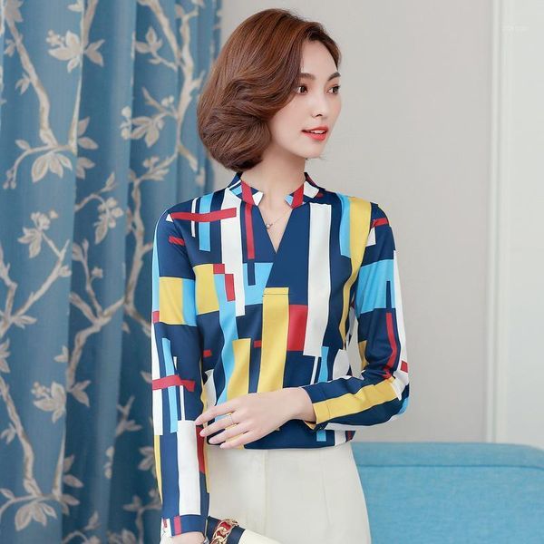 spring autumn geometric print notched collar casual shirt women street wear long sleeve ladies straight short blouse full women's blous, White
spring autumn geometric print notched collar casual shirt women street wear long sleeve ladies straight short blouse full women's blous, White