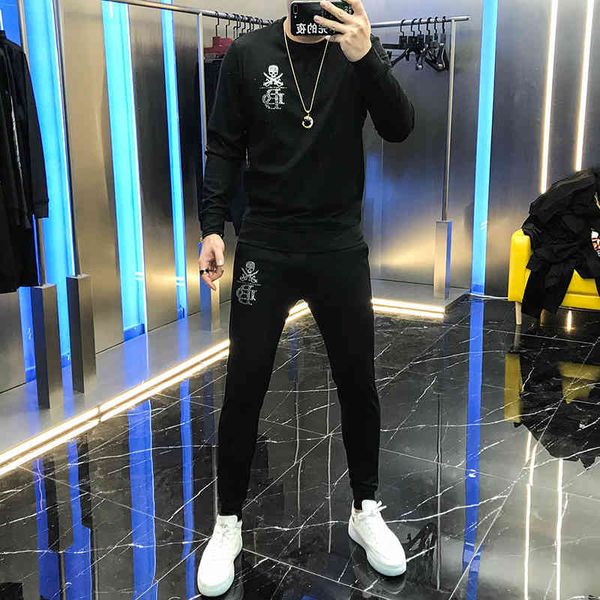 hoodies autumn men's sweater custom-made skull drill pants two pieces fashion and versatile trend, Black
hoodies autumn men's sweater custom-made skull drill pants two pieces fashion and versatile trend, Black