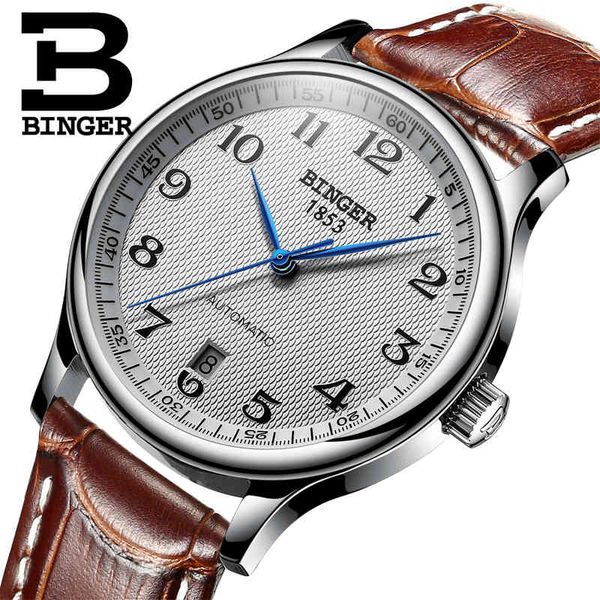 clocks binger company mechanical clocks sapphire complete rvs heren watches waterproof bg-0379, Slivery;brown
clocks binger company mechanical clocks sapphire complete rvs heren watches waterproof bg-0379, Slivery;brown
