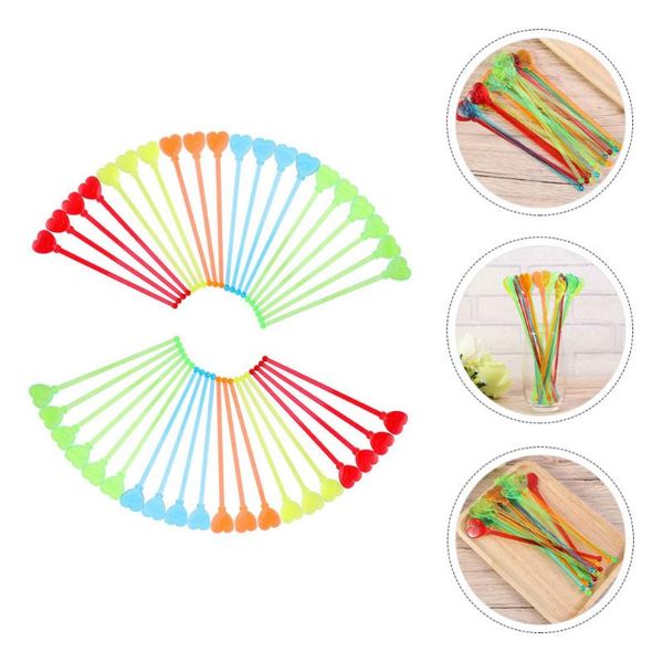 forks 40pcs acrylic swizzle stick lovely portable
