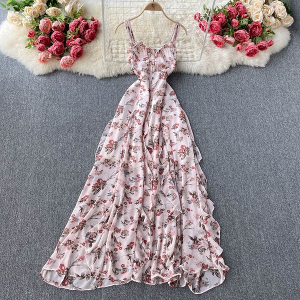 summer beach floral printed ruffle chiffon long dress women slash neck spaghetti strap vestidos vacation party robe 210426, Black;gray
summer beach floral printed ruffle chiffon long dress women slash neck spaghetti strap vestidos vacation party robe 210426, Black;gray