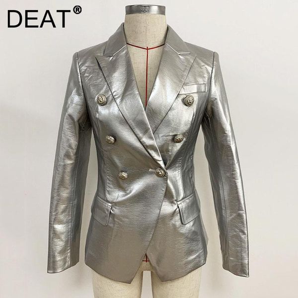 women's suits & blazers deat 2021 women fashion slim fit notched long sleeve double breasted pockets silver suit jacket spring and autu, White;black
women's suits & blazers deat 2021 women fashion slim fit notched long sleeve double breasted pockets silver suit jacket spring and autu, White;black