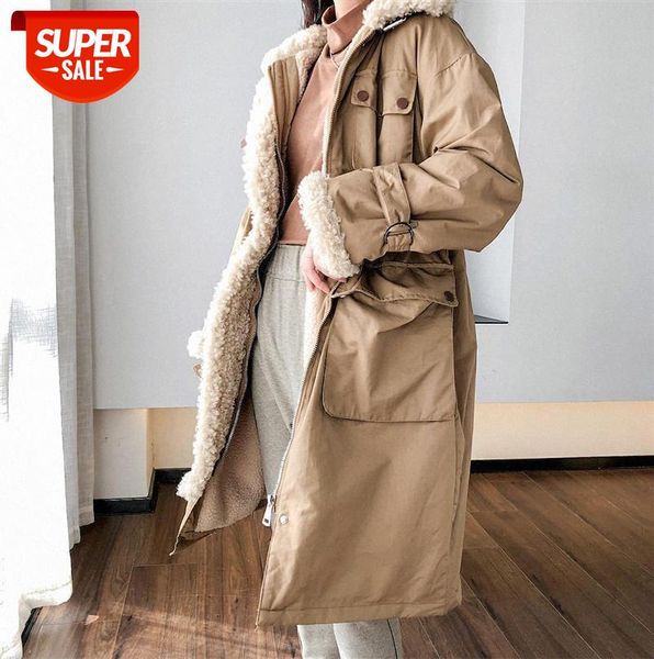 011384 parker women's padded coat korean style loose mid-length section over the knee thick lamb wool #yp9t, Black
011384 parker women's padded coat korean style loose mid-length section over the knee thick lamb wool #yp9t, Black