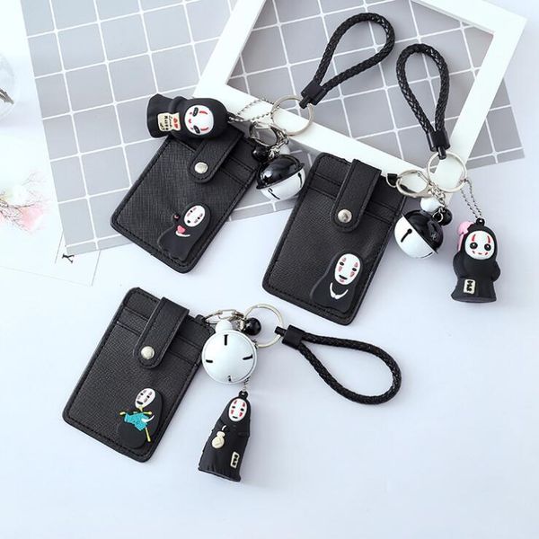 card holders 3 jockey pu leather double side cartoon spirited away no face man bell rope holder keychain bus bank protection case, Brown;gray
card holders 3 jockey pu leather double side cartoon spirited away no face man bell rope holder keychain bus bank protection case, Brown;gray