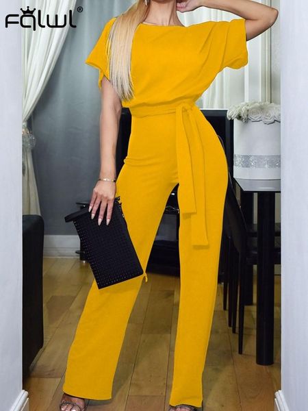 women's jumpsuits & rompers fqlwl autumn casual wide leg bodycon ladies jumpsuit women overalls short sleeve sashes yellow womens femal, Black;white
women's jumpsuits & rompers fqlwl autumn casual wide leg bodycon ladies jumpsuit women overalls short sleeve sashes yellow womens femal, Black;white