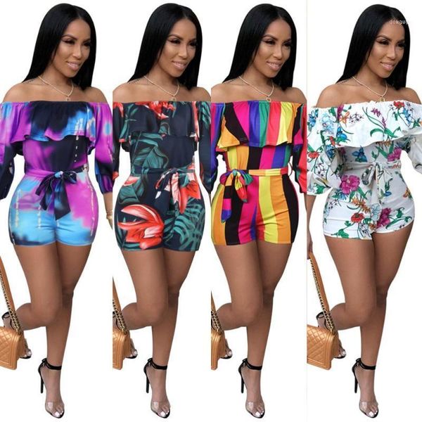 summer print jumpsuit a word shoulder cascade sleeve belt shorts fashionable street hipster night club1, Black;white
summer print jumpsuit a word shoulder cascade sleeve belt shorts fashionable street hipster night club1, Black;white