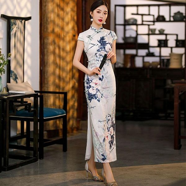 ethnic clothing plus size 3xl 4xl women cheongsam slim long qipao high split chinese dress elegant stage show retro formal vestidos, Red
ethnic clothing plus size 3xl 4xl women cheongsam slim long qipao high split chinese dress elegant stage show retro formal vestidos, Red