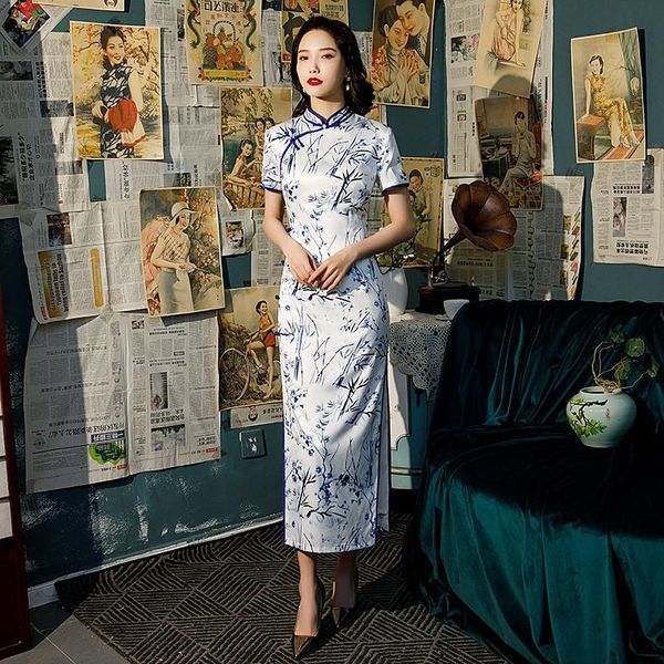women printed short sleeve slim satin cheongsam novelty vintage chinese mandarin collar qipao evening party dress vestidos ethnic cloth, Red
women printed short sleeve slim satin cheongsam novelty vintage chinese mandarin collar qipao evening party dress vestidos ethnic cloth, Red