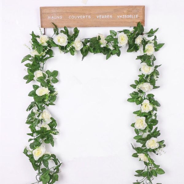decorative flowers & wreaths 2.2m silk artificial rose vine hanging for wall decor rattan fake plants leaves garland romantic wedding home d
decorative flowers & wreaths 2.2m silk artificial rose vine hanging for wall decor rattan fake plants leaves garland romantic wedding home d