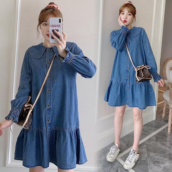maternity dresses pregnant women installed autumn clothing long sleeve washing cowboy girl's dress loose and plus-sized a- line dre, White
maternity dresses pregnant women installed autumn clothing long sleeve washing cowboy girl's dress loose and plus-sized a- line dre, White