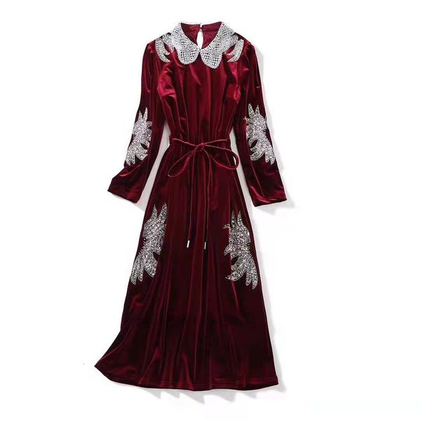 casual dresses european and american women's wear winter style long sleeve open lapel fashionable lace - up velvet beaded dress ura0, Black;gray
casual dresses european and american women's wear winter style long sleeve open lapel fashionable lace - up velvet beaded dress ura0, Black;gray
