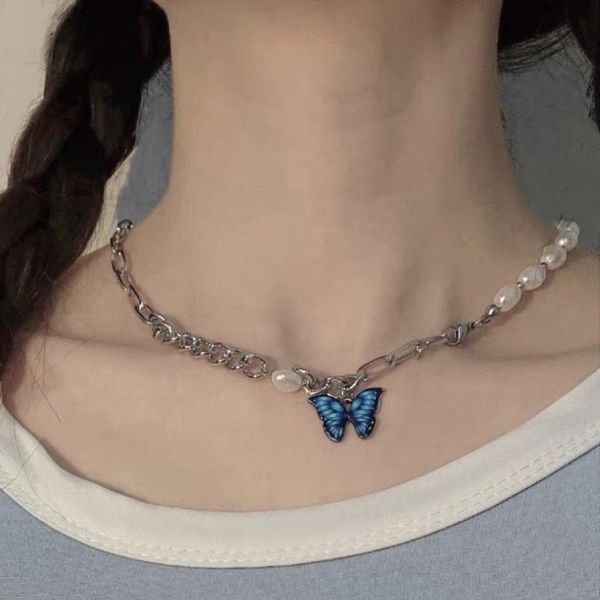 pendant necklaces 2021 european and american ladies party titanium steel freshwater pearl blue butterfly necklace fashion trend clavicle cha, Silver
pendant necklaces 2021 european and american ladies party titanium steel freshwater pearl blue butterfly necklace fashion trend clavicle cha, Silver