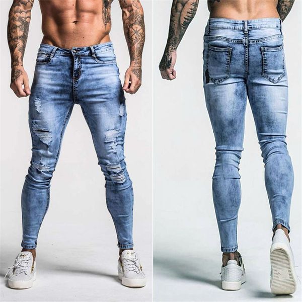 men's high waist holes jeans stretch light washed slim mens denim casual camouflage male pencil pants, Blue
men's high waist holes jeans stretch light washed slim mens denim casual camouflage male pencil pants, Blue
