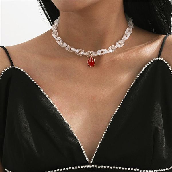 European Red Flame Pendant Necklaces Alloy Acrylic Transparent Cross Chain Women Dress Wear Chokers Necklace Jewelry Accessories Wholesale, Silver
European Red Flame Pendant Necklaces Alloy Acrylic Transparent Cross Chain Women Dress Wear Chokers Necklace Jewelry Accessories Wholesale, Silver